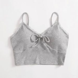 ROMWE Heather Grey Bralette W/Cute Lace SZ: Medium